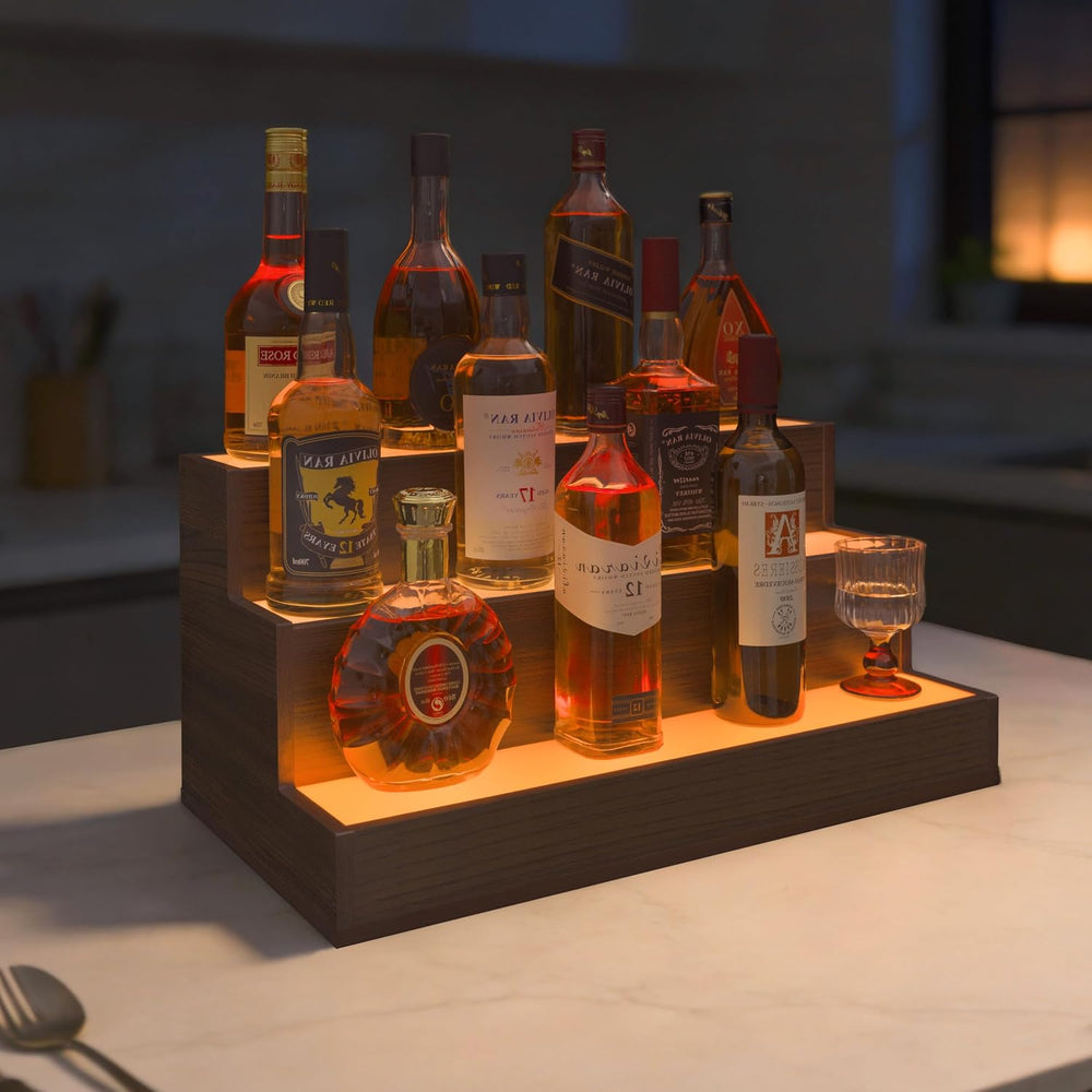 Wine Rack LED Liquor Bottle Display Shelf for Home Bar Stand Decor