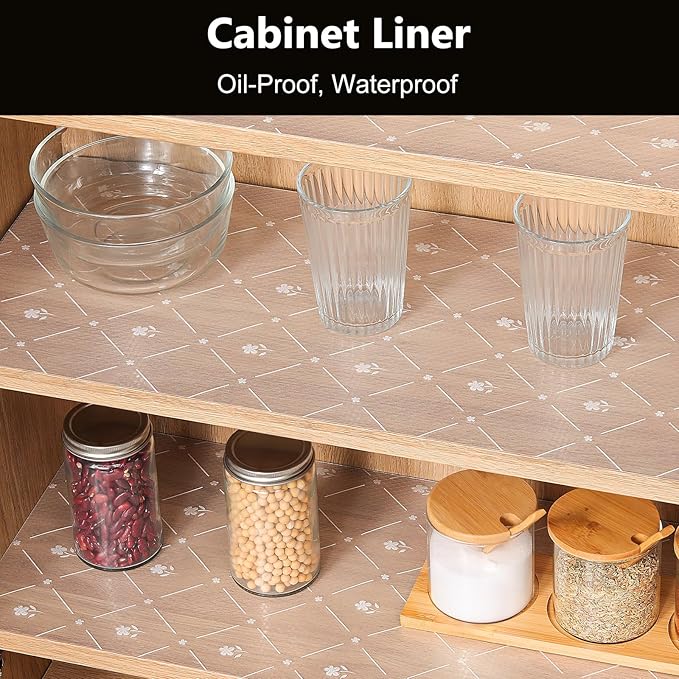 INNOLITES Shelf Liners for Kitchen Cabinets, Non Adhesive Drawer Cabinet Liner
