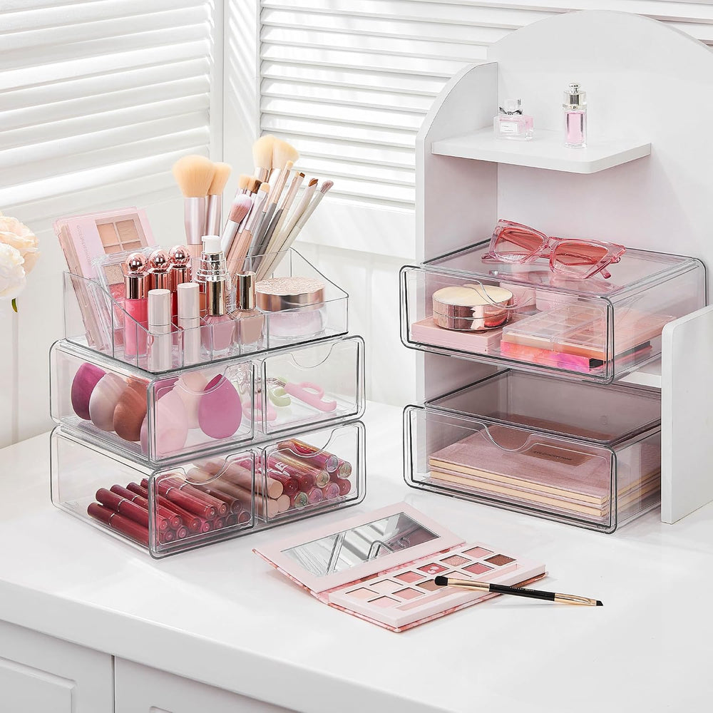 Vtopmart 5 Tier Clear Makeup Organizer with 6 Drawers