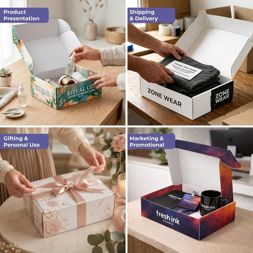 Personalized Mailer Box, Add Logo or Text, 9.5" x 7.75" x 4", ...