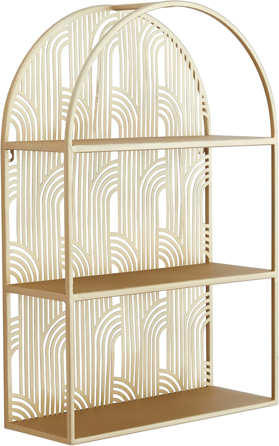 CosmoLiving by Cosmopolitan Metal Geometric Rounded 3 Level Wall Shelf with A...