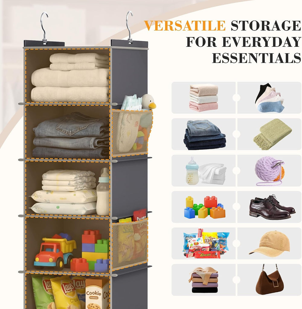 YOUDENOVA Upgraded Extra Wide Hanging Shoe Organizer for Closet, 8-Shelf Stor...