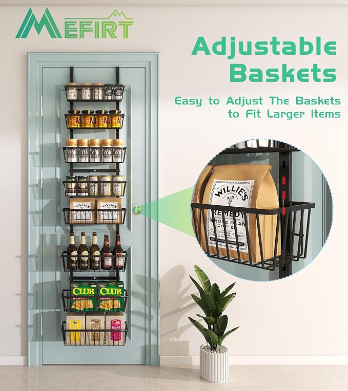 12 Inch Wide Narrow Over The Door Pantry Organizer, Pantry Organization and