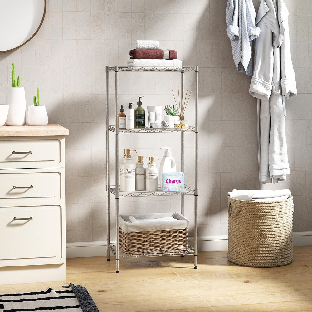 BestOffice | 4-Tier Wire Shelf | 12" x 18" x 44 | Chrome