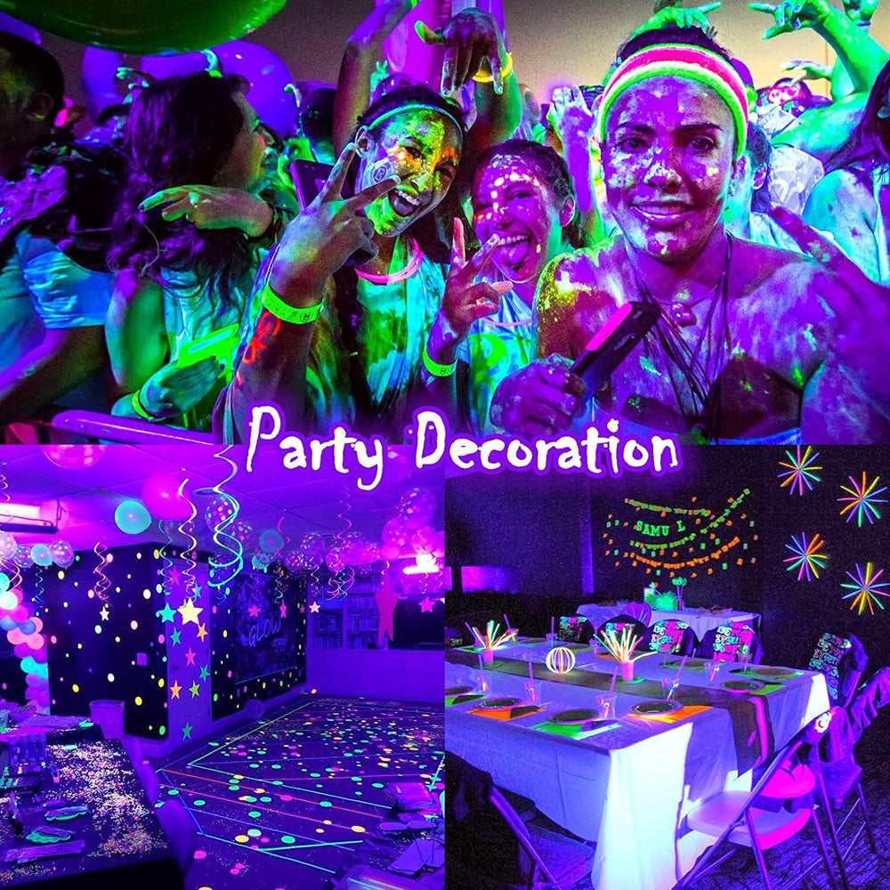 Litake UV Black Lights for Glow Party, 6W LED Disco Ball Strobe Lights for Da...