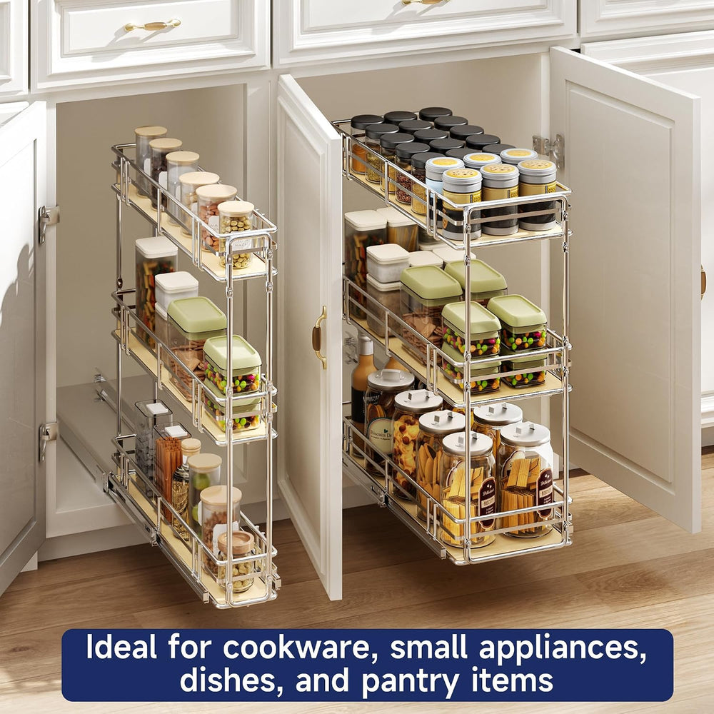 5" W x 20.5" D 3-Tier Pull Out Spice Rack Organizer for 6" Cab...