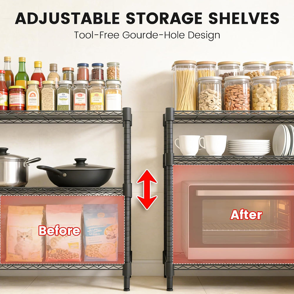 Storage Shelves - 3 Tier Metal Shelving Unit, 14" D × 36" W × 36&qu...