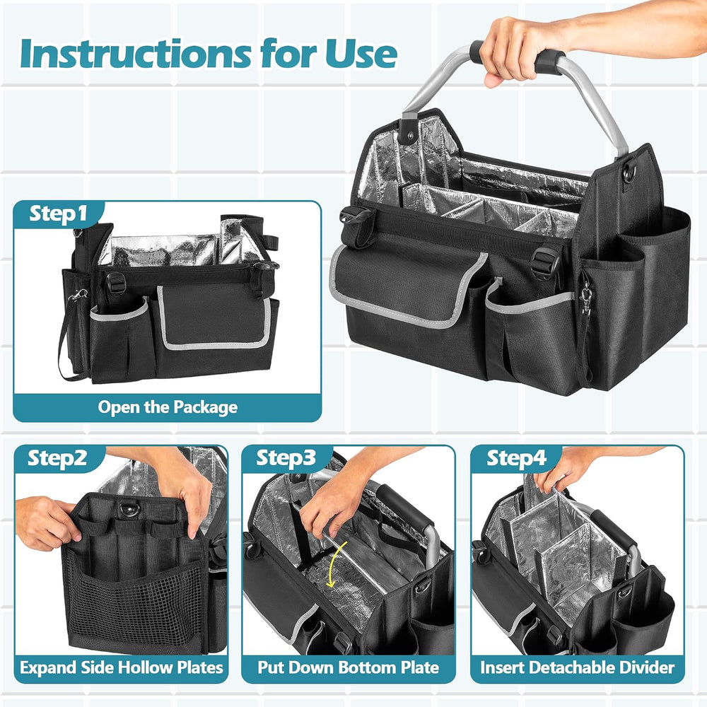 HODRANT Wearable Cleaning Caddy Organizer with Divider & Support Pad