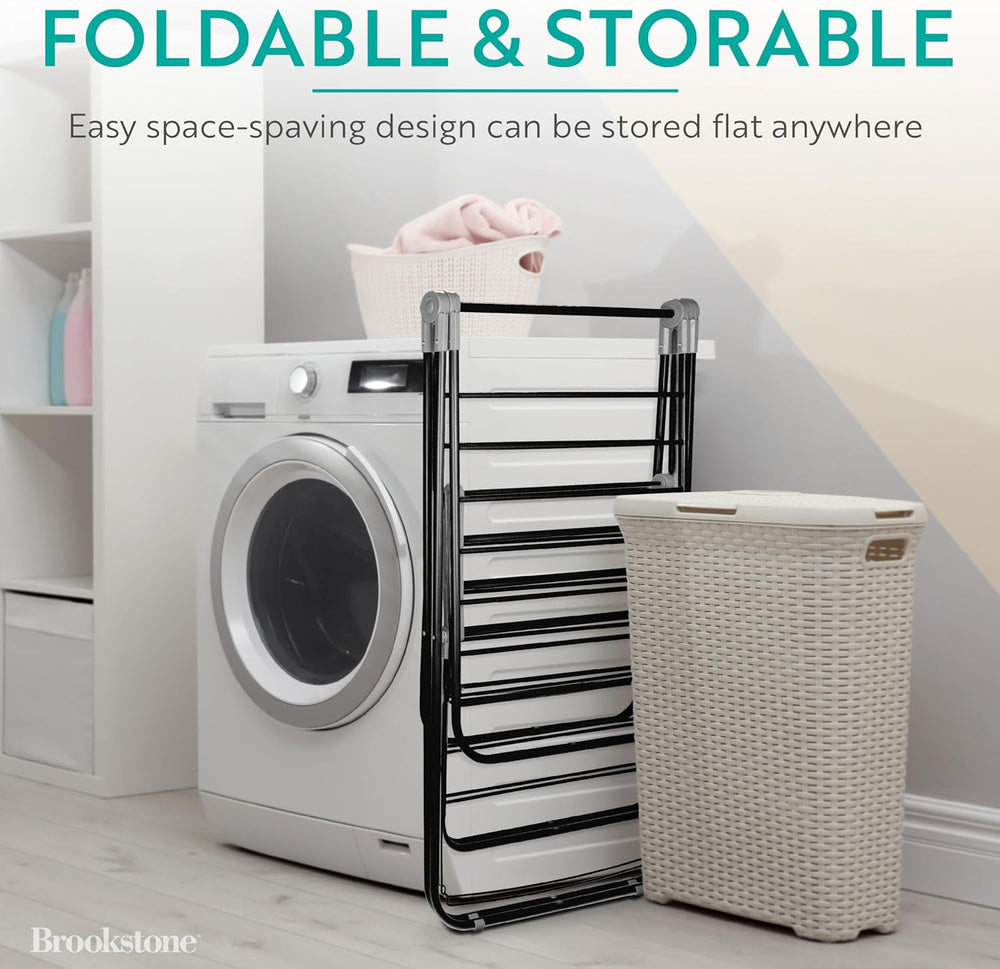 Brookstone 2 Tier Folding Rack - Indoor/Outdoor Collapsible Clothes Dryer Sta...