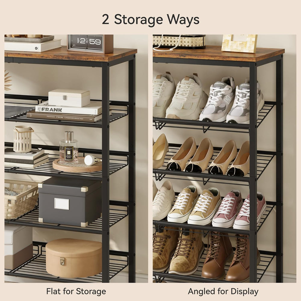 Nunsino Shoe Rack for Closet,5 Tier Shoe Organizer for Entryway,Shoe Shelf wi...