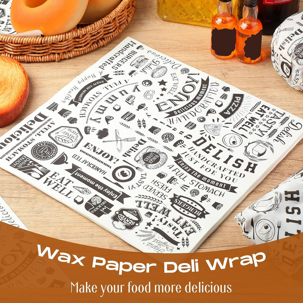 Outus 600 Pcs 10 x 10 Inch Deli Wax Paper Sheets, White