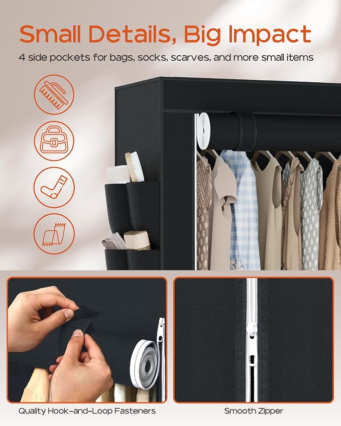 Portable Closet, 81.1 Inch Extra Large Capacity Wardrobe Closet