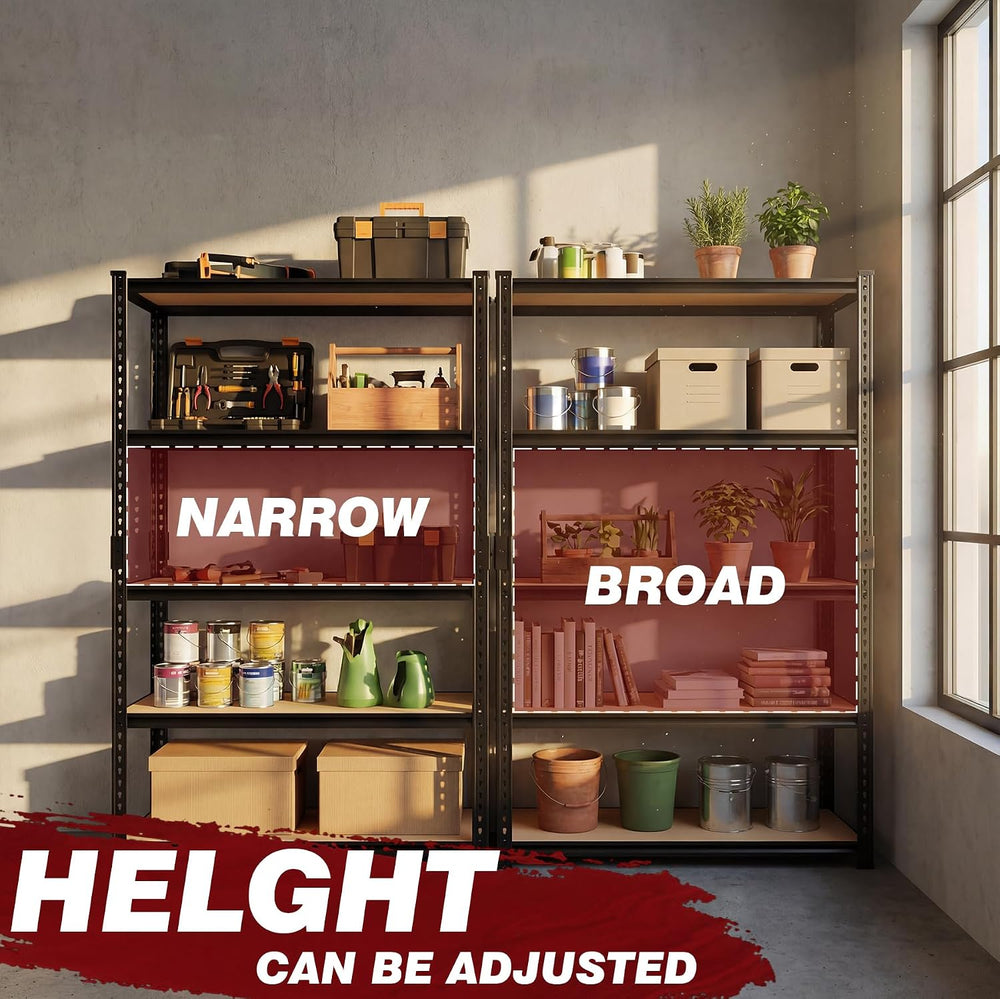 Durstruct Storage Shelves 5 Tier Adjustable Garage Shelving 2400LBS