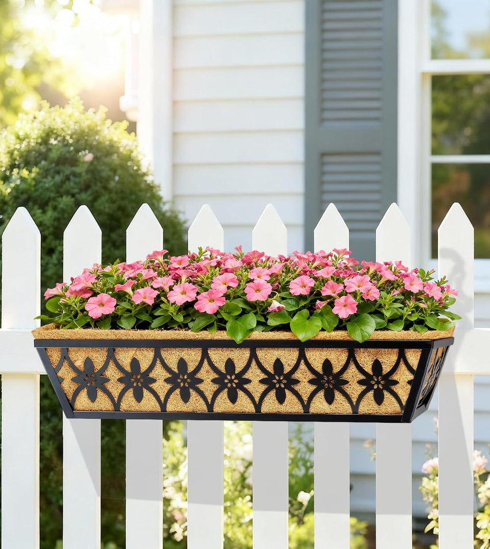 30 Inch Window Boxes Planters Railing Planter Box - 4 Pack Deck Railing Plant...