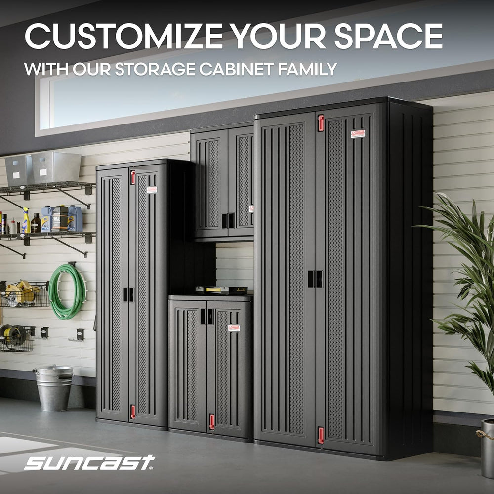 Suncast 30" Base Cabinet, Heavy-Duty Garage Storage Cabinet, Dark Gray