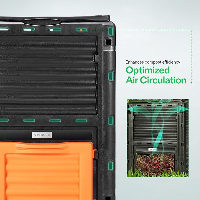 VIVOSUN Compost Bin 80Gallon, Outdoor Composter W/Large Capacity & Easy