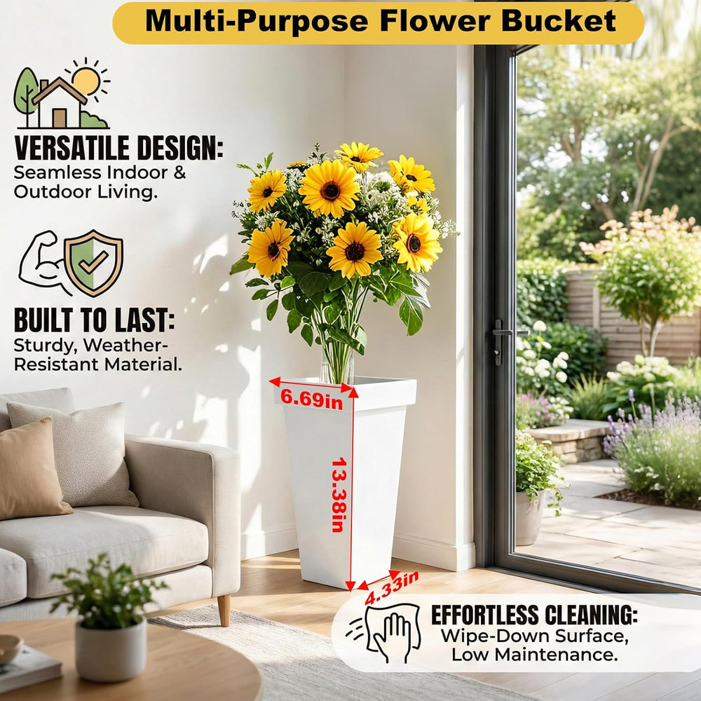 White3 Tier Metal Flower Cart Display Stand with Wheels, Mobile