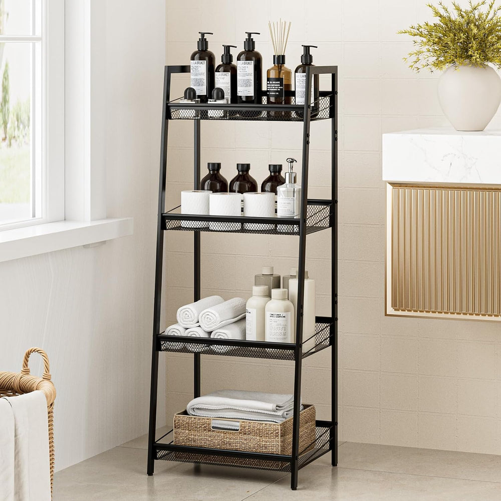 4 Tier Bathroom Shelf, Bathroom Organizer and Storage for Small Space, Free-S...
