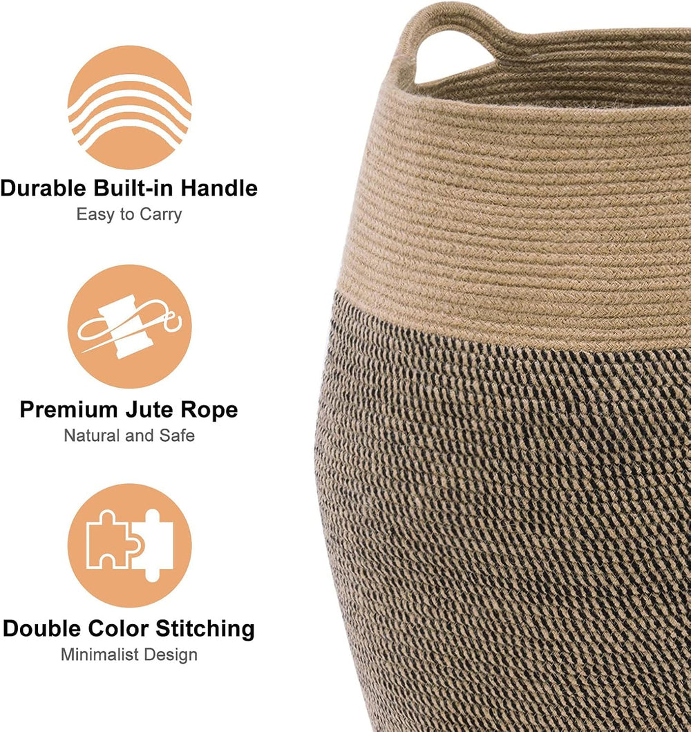 Extra Large Cotton Rope Laundry Hamper Basket, 105L Blanket Basket