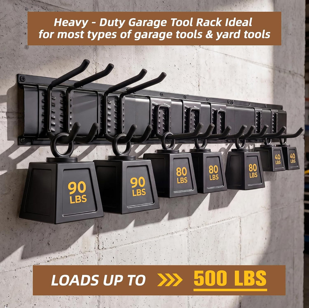 49.5" Garage Tool Organizer Wall Mount, 500 LBS Garden Tool Organizer