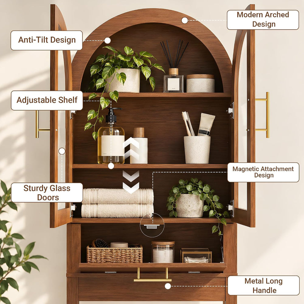 Seang 23" Over The Toilet Storage Cabinet,Arched Toilet Storage Cabinet ...