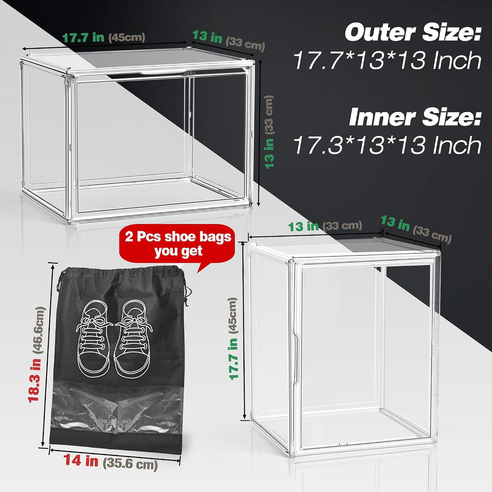XXX-Large Tall Boot Organizer 3 Pack, 17.3x13x13'' Acrylic Display Case