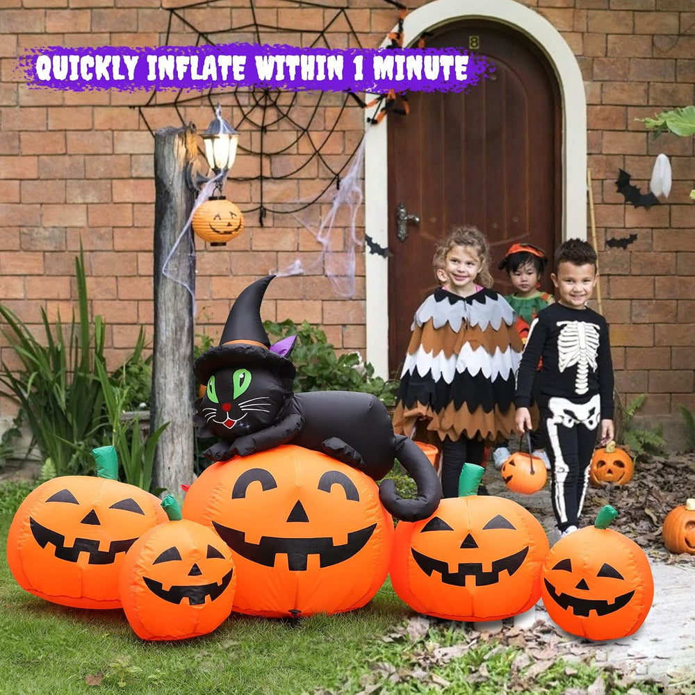 5FT Halloween Inflatable Pumpkin Outdoor Decoration, Lighted Blow Up Yard Dec...