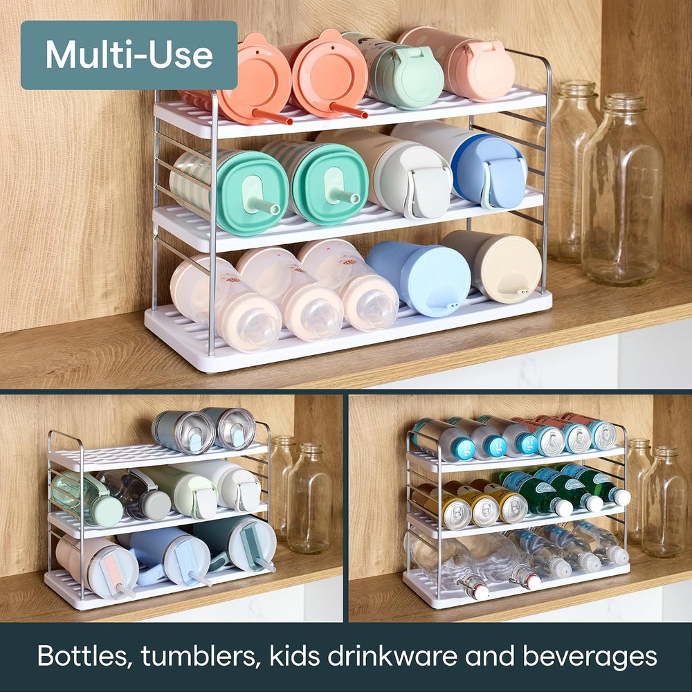 YouCopia UpSpace 12 Water Bottle Organizer, Adjustable Tumbler Cabinet Rack