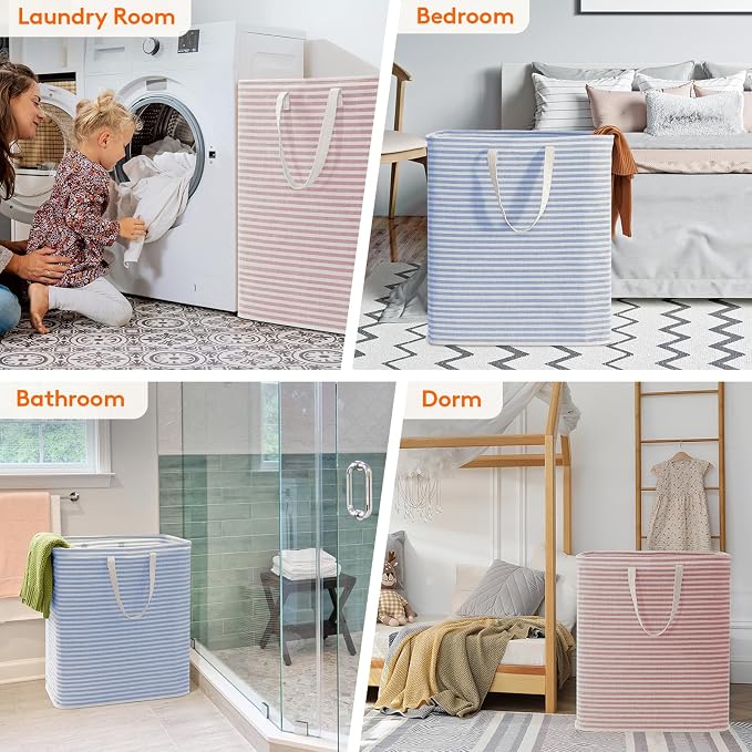 Lifewit 2 Pack Laundry Hamper Large Collapsible Laundry Basket, Freestanding