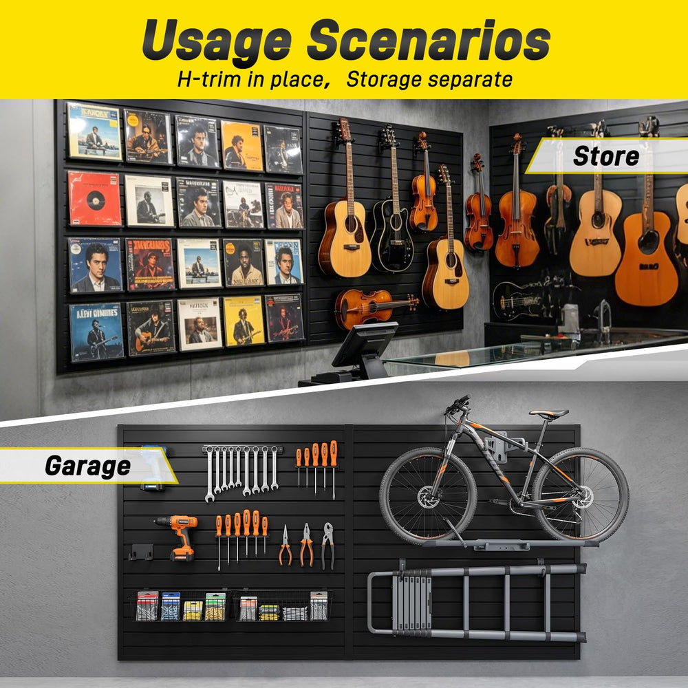 Avalution Slat Wall Paneling,4x8 ft Garage Slat Wall Storage Systems,Black