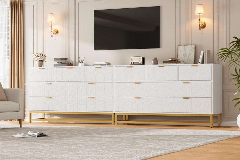 GAOMON 7 Drawer Dresser, White Modern 54" Large Dresser for bedoom