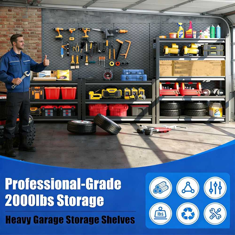 45" W Shelves for Garage Storage, 20" D Metal Garage Shelving Heavy...