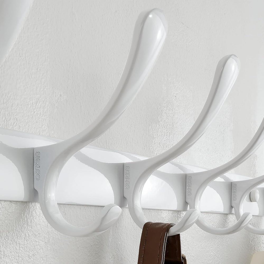 SKOLOO Wall Mounted Coat Rack - 10 Hooks, Heavy Duty, Stainless Steel, Metal ...