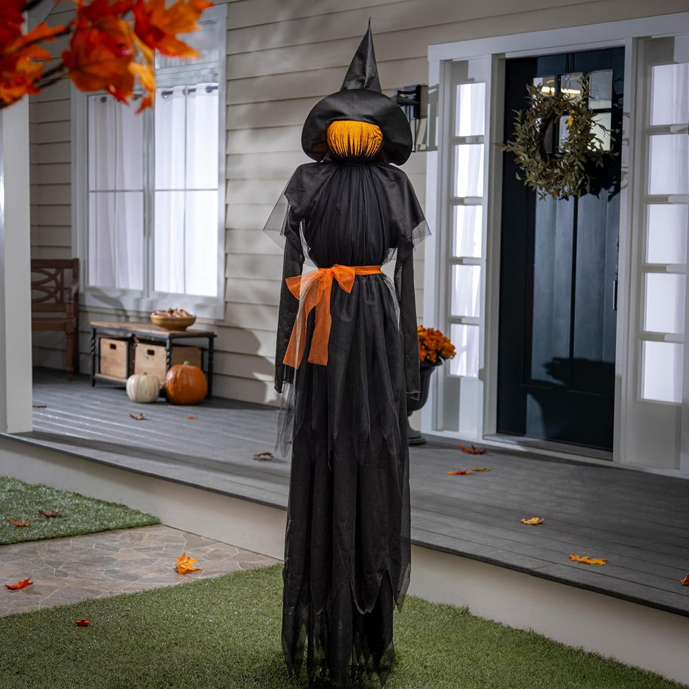 Evergreen LED Halloween 6 ft Black Witches with Hats Stakes, Outdoor Safe Wea...