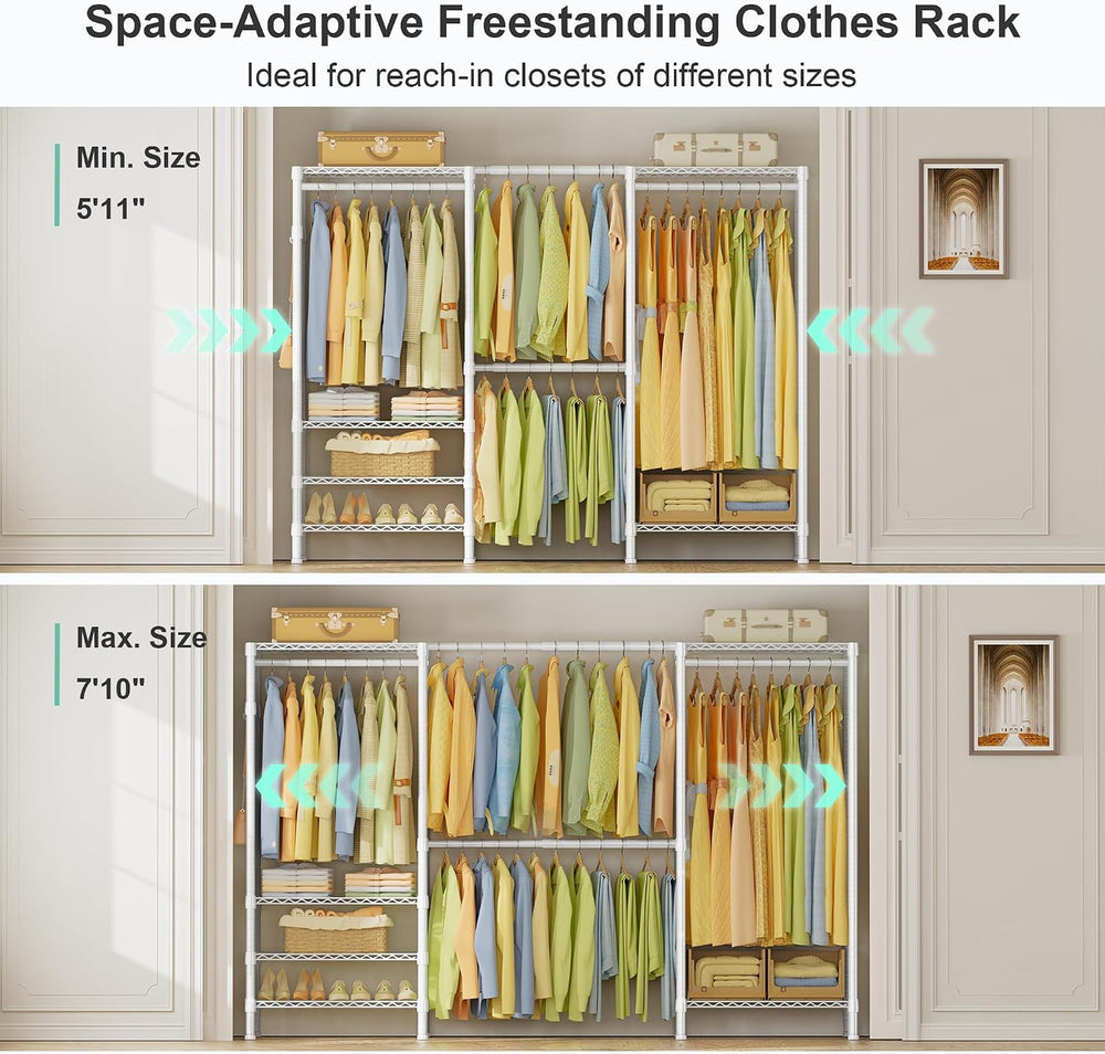 SEMHOR E06 Expandable Heavy Duty Clothes Rack for Reach-in Closet
