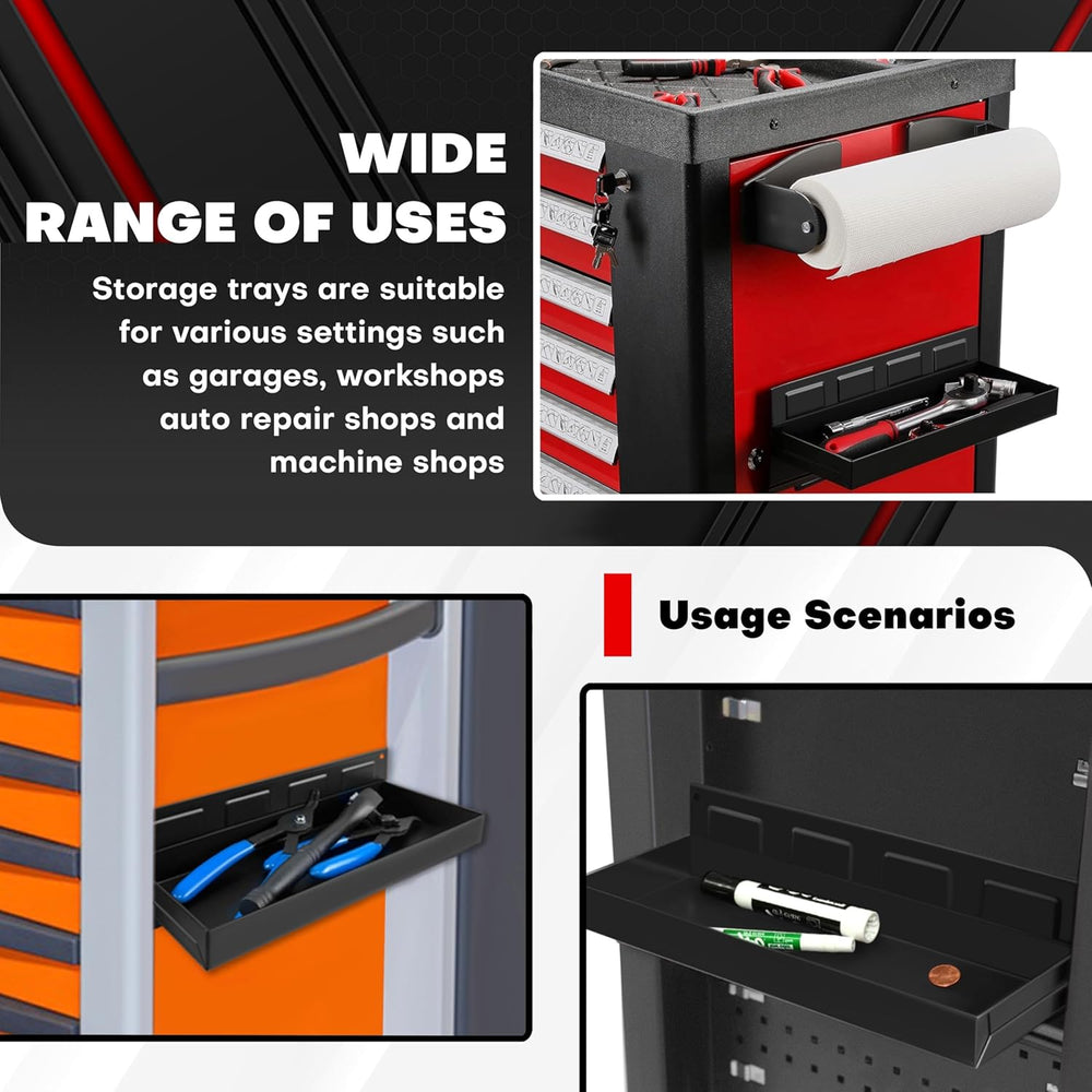 C&T 4-Piece Magnetic Toolbox Shelf, Tray and Holder Set, Magnetic Toolbox...