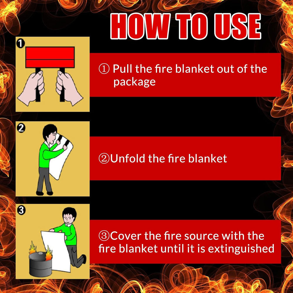 Jerify 8 Pack Fire Blanket for Home Emergency Fire Blanket 47 x 47 Inch Kitch...