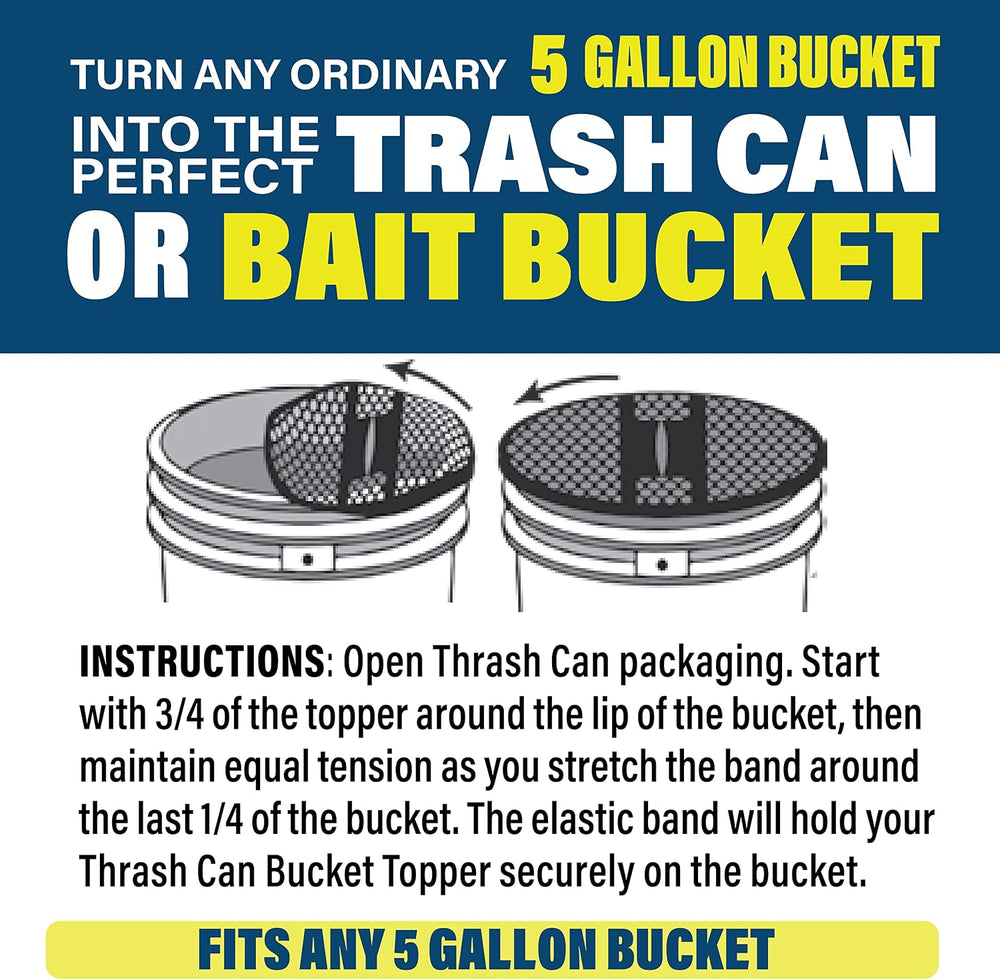 Bucket Cover - 5 Gallon Trash Can Cover Converter for Boat Buckets - Fishing ...