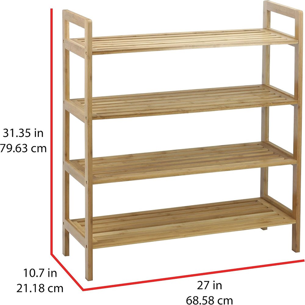 Oceanstar 4SR1668 4-Tier Bamboo Shoe Rack, Natural