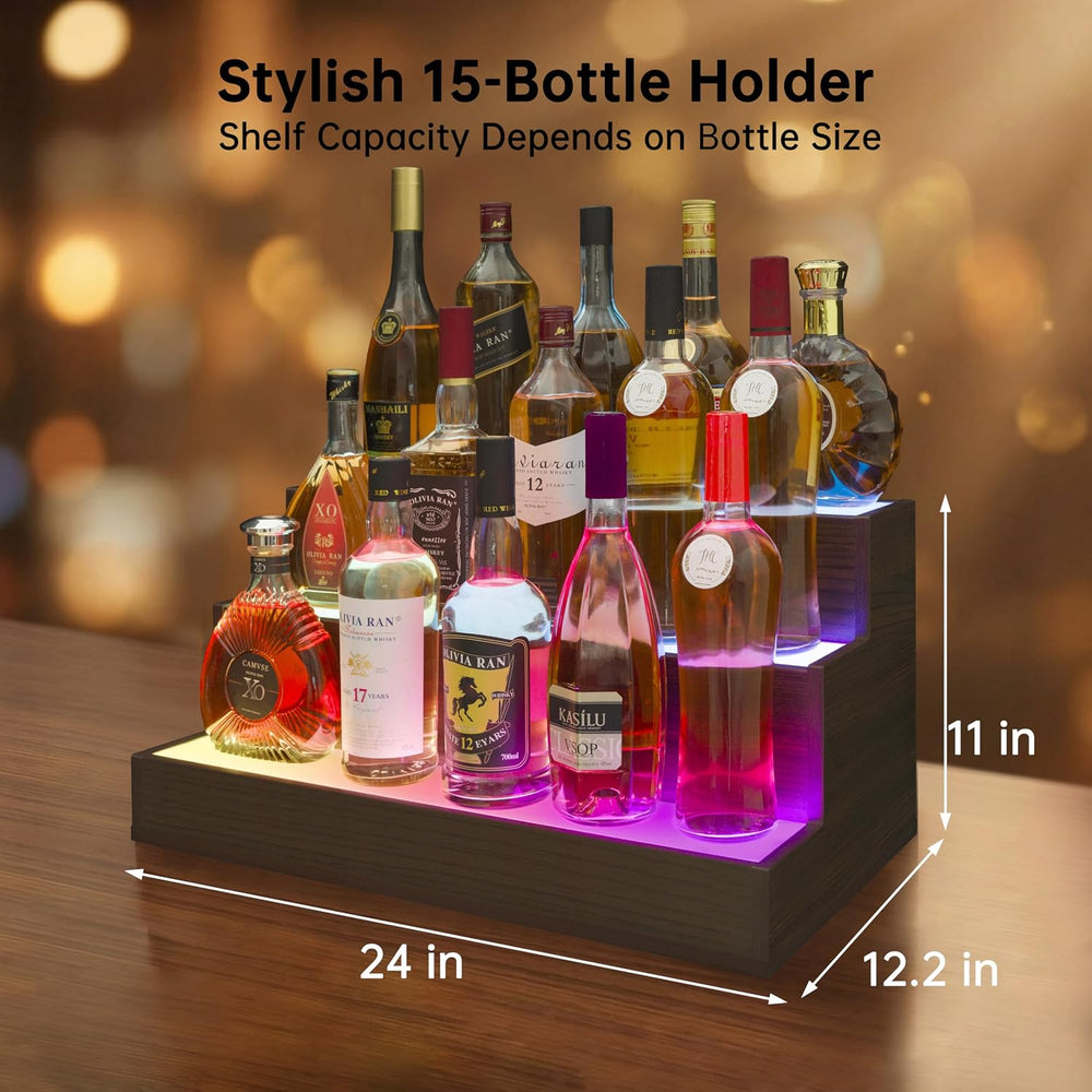 Wine Rack LED Liquor Bottle Display Shelf for Home Bar Stand Decor