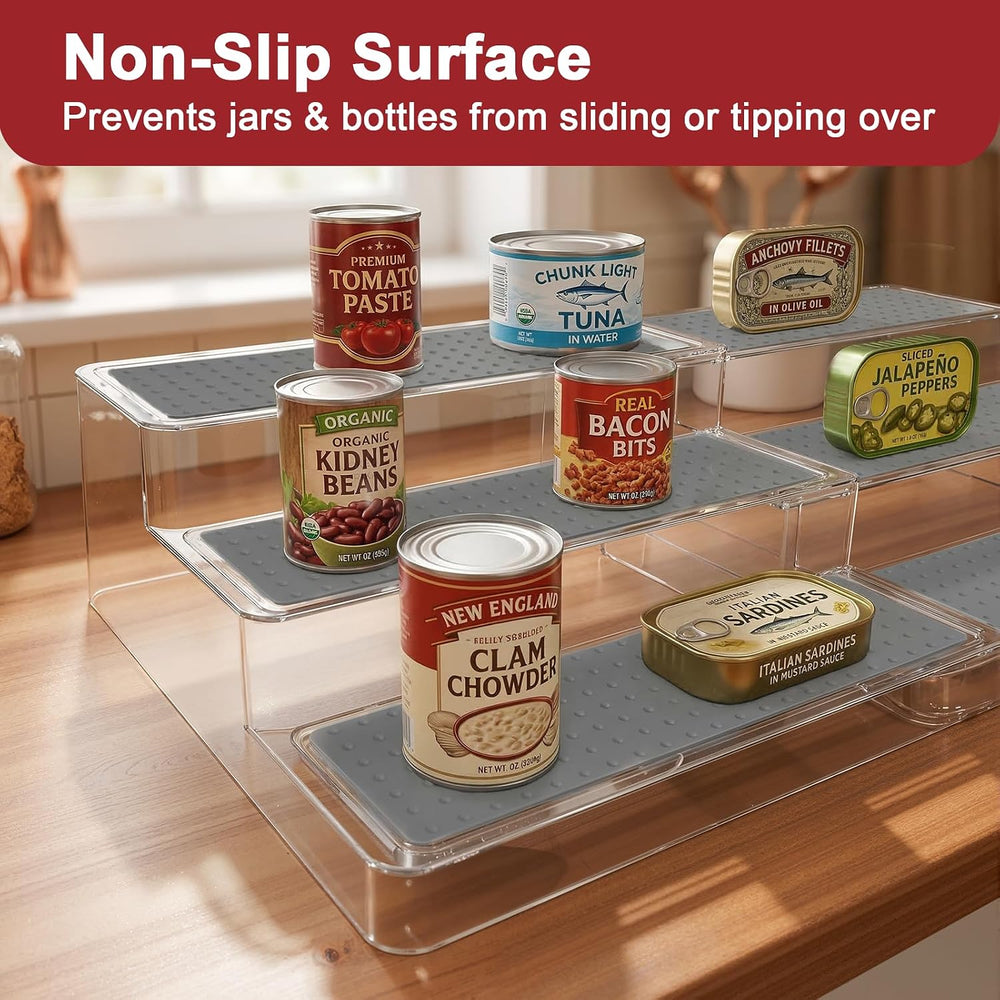 Expandable Can Rack Organizer 2 Pack, 3-Tier Adjustable Length