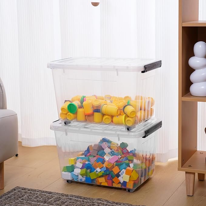 Citylife 54 QT Clear Plastic Storage Bins (2-Pack)