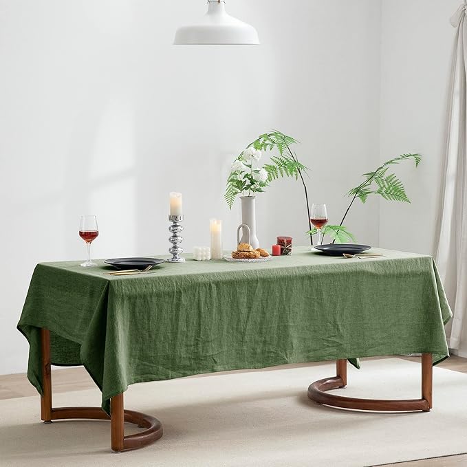 EVERLY 100% Pure Linen Rectangle Tablecloths 60x108Inches for Dining,Buffet P...