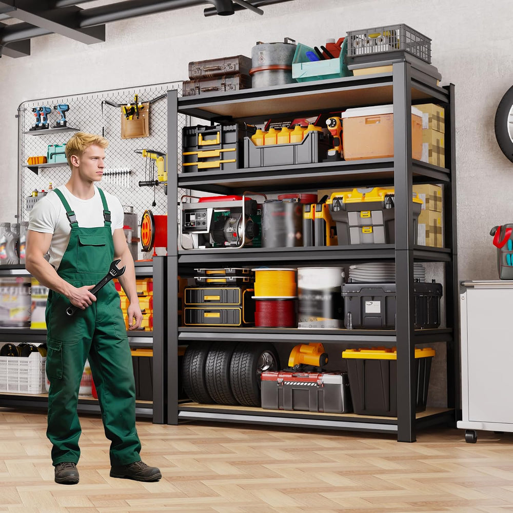 71.2" H Garage Shelving 5T Storage Shelves, Metal Adjustable Shelving Un...