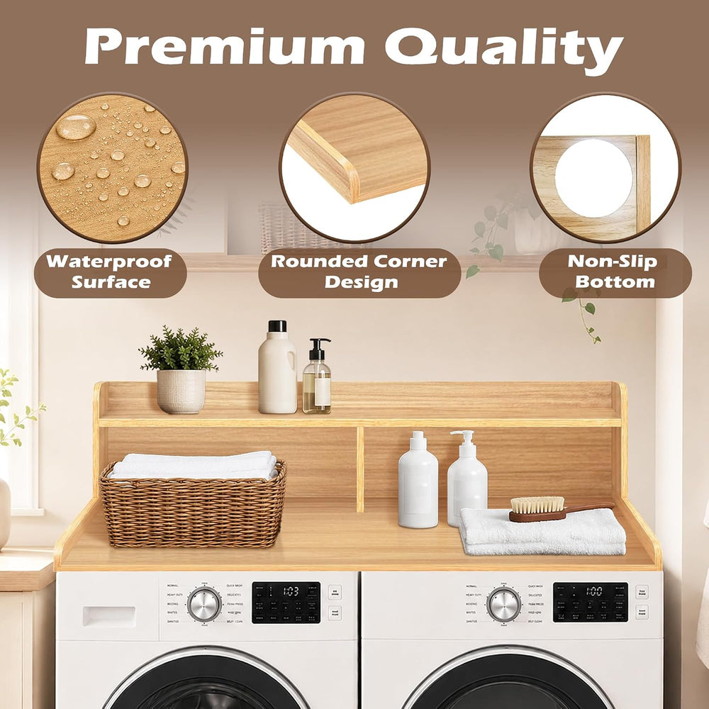 Royxen Laundry Countertop with 2-Tier Shelf Universal Fit, Washer and Dryer C...