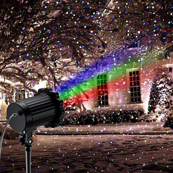 Christmas Projector Lights Outdoor, Garden Light Projector with Timer, Firefl...