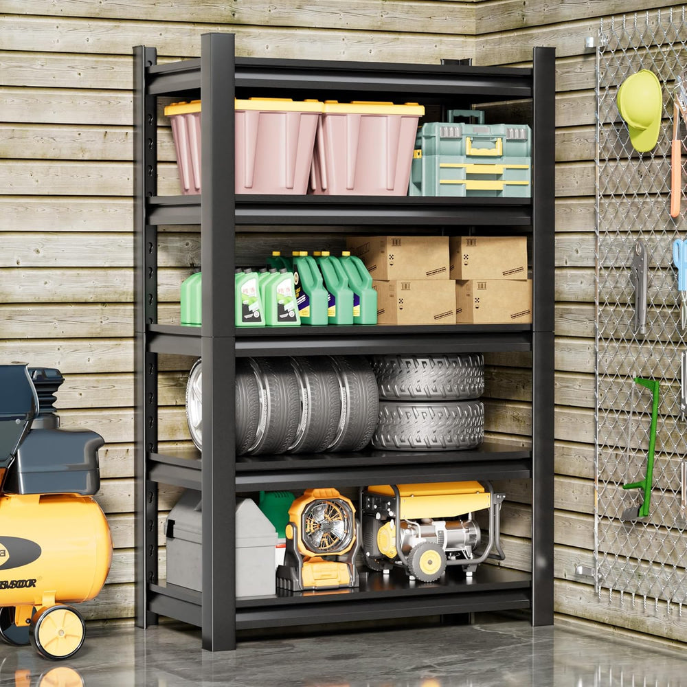Hzdbhd 48" W Garage Shelving Unit, 5-Tier Metal Storage Shelves 2 Pack