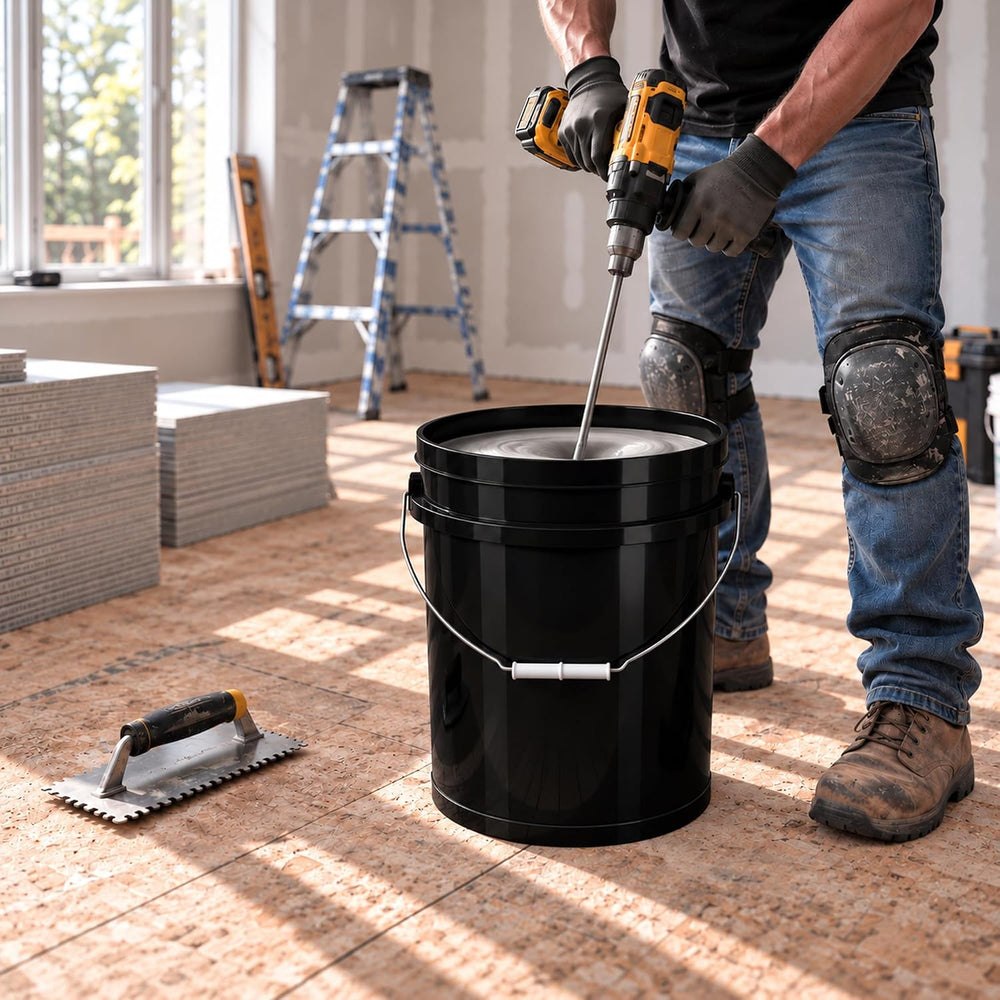 MKS Plastics Black 5-Gallon Heavy-Duty Bucket, No Lid Included, 5-Pack
