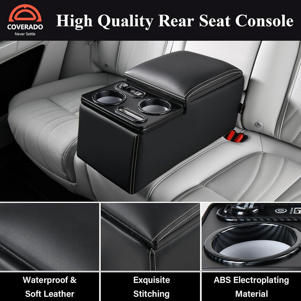 Coverado Car Center Console, Universal Rear Bench Seat Console, Back Seat Car...