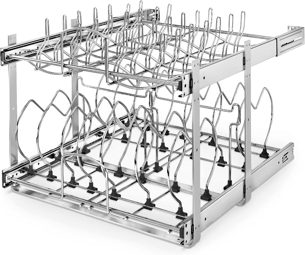 Rev-A-Shelf Two-Tier Kitchen Cabinet Pullout Organizer, 21" x 22"